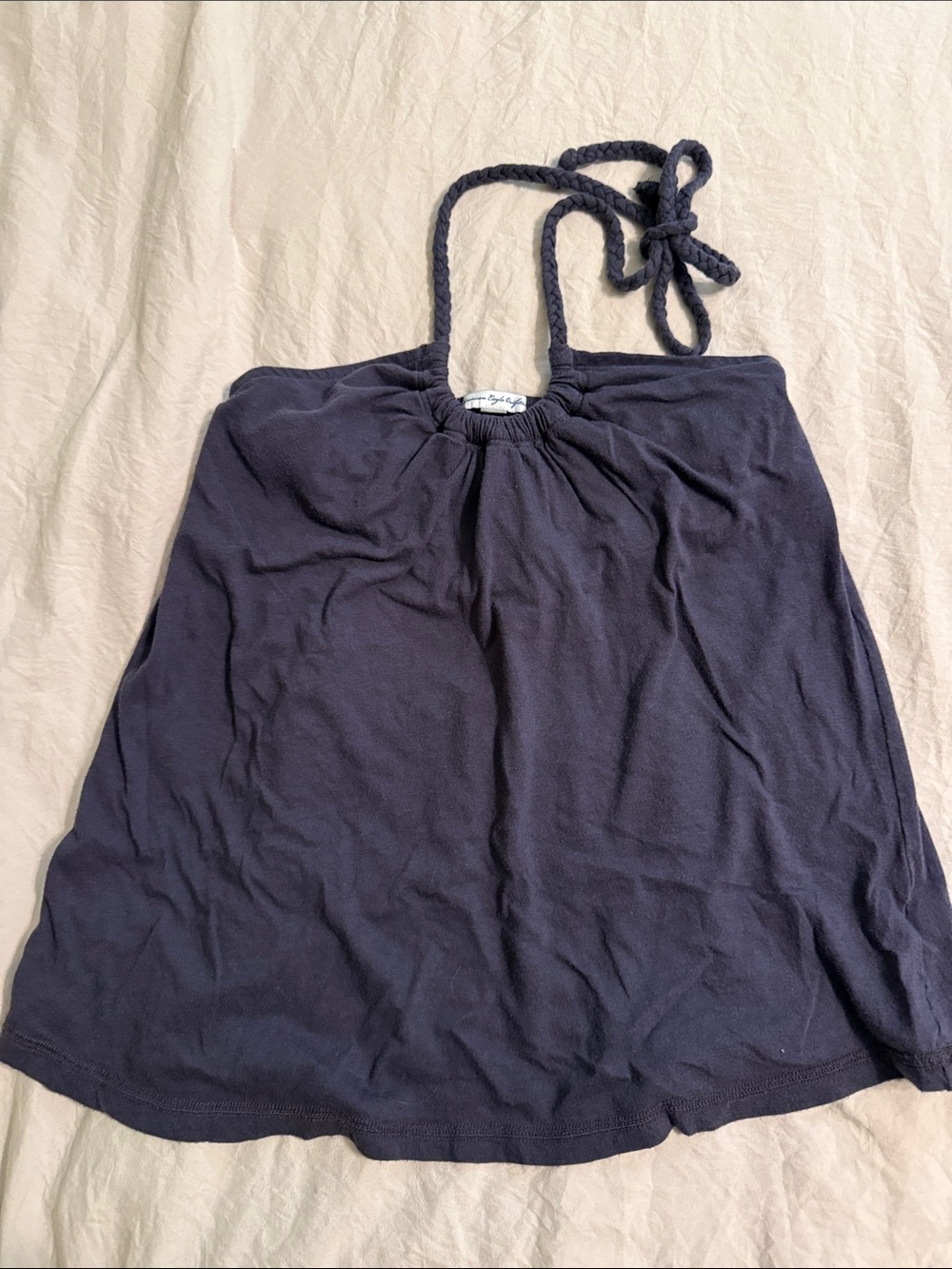 American Eagle Outfitters Navy Braided-Strap Halter